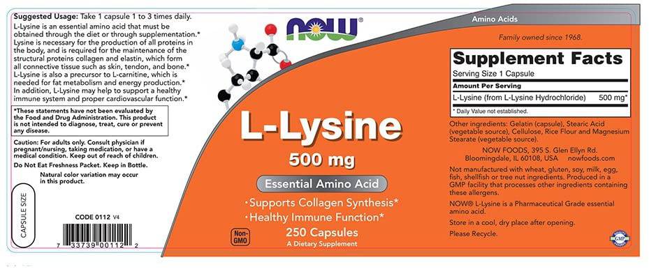 L -lyzín 500 mg - 250 kapsúl
