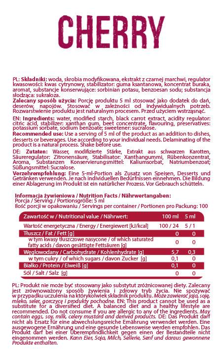 Sirup nula kalórie | Čerešňa - 500 ml