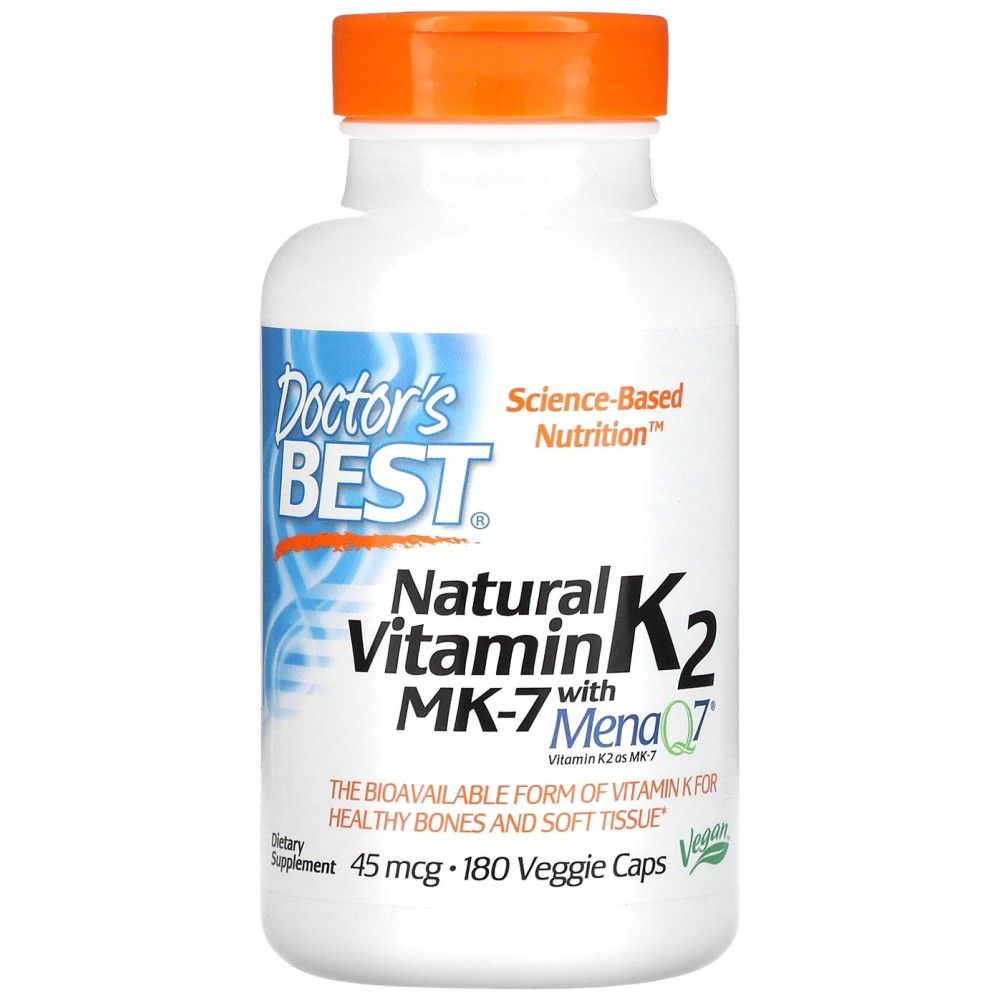 Najlepší prírodný vitamín K2 Mk -7 45 McG - 180 kapsúl