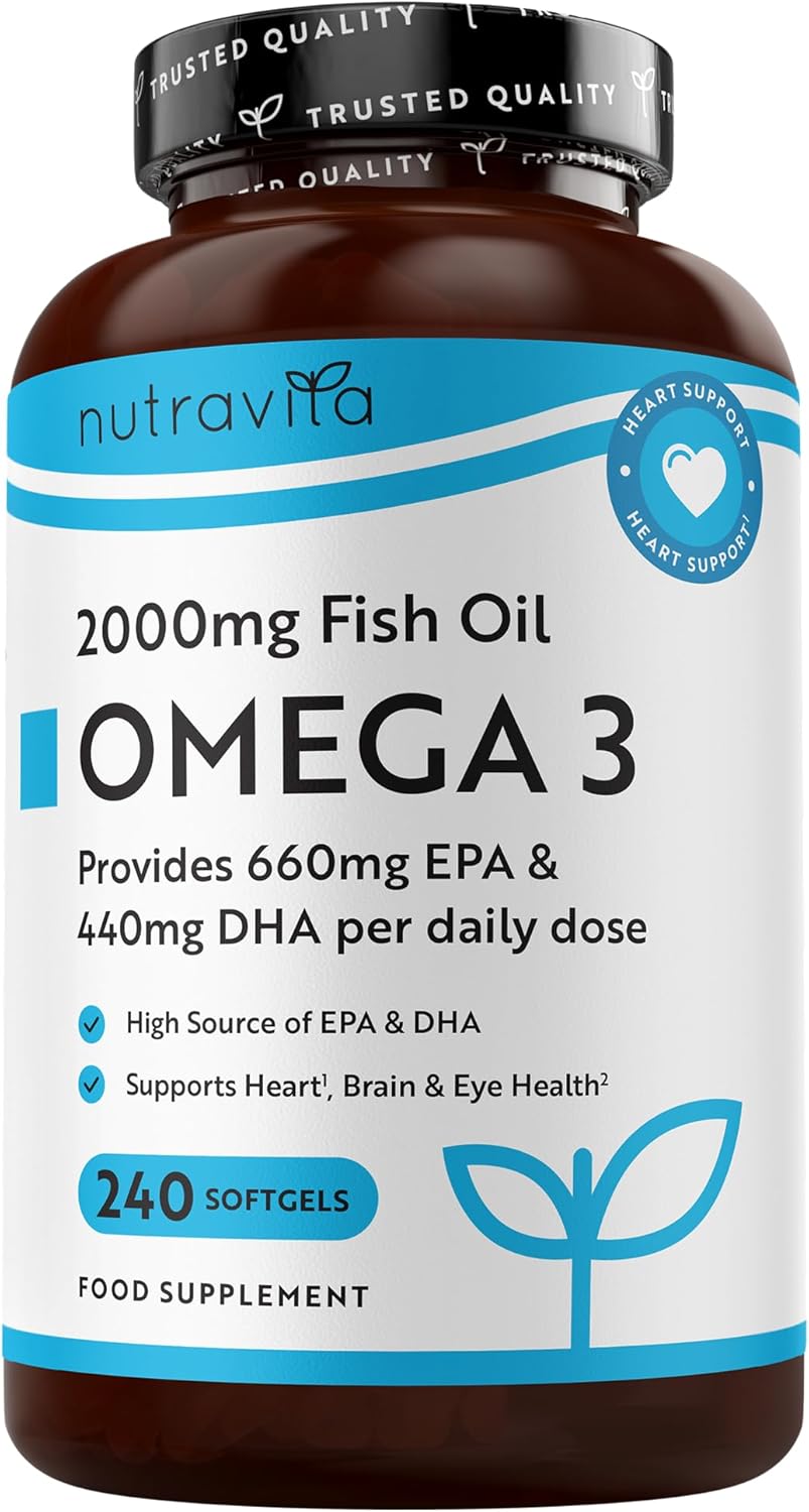 Omega 3 2000 mg /EPA 660 mg, DHA 440 mg/ Čistý rybí olej /240 kapsúl, 120 dávok/ <tc>Nutravita</tc>