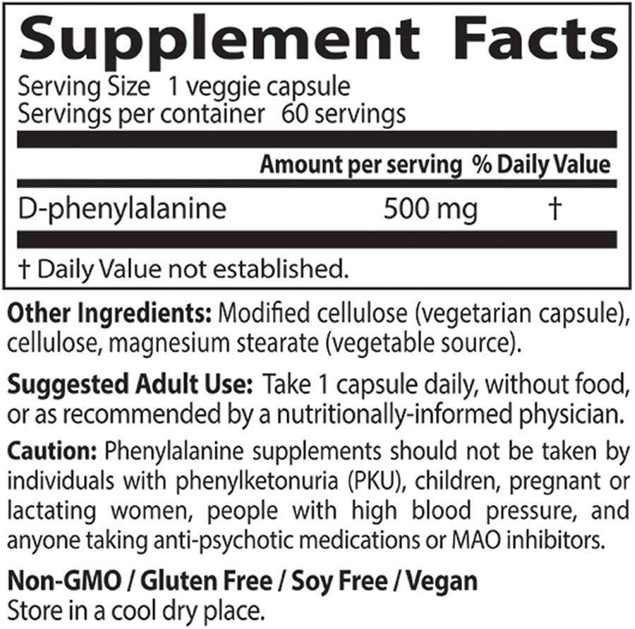 D -fenylalanín 500 mg - 60 kapsúl