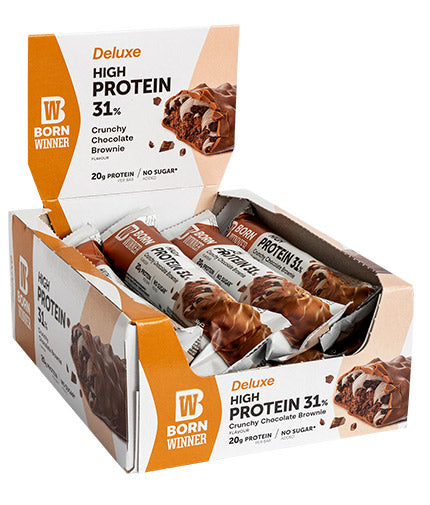 Deluxe chrumkavý 31% vysoký proteínový bar - 12 x 64 gramov