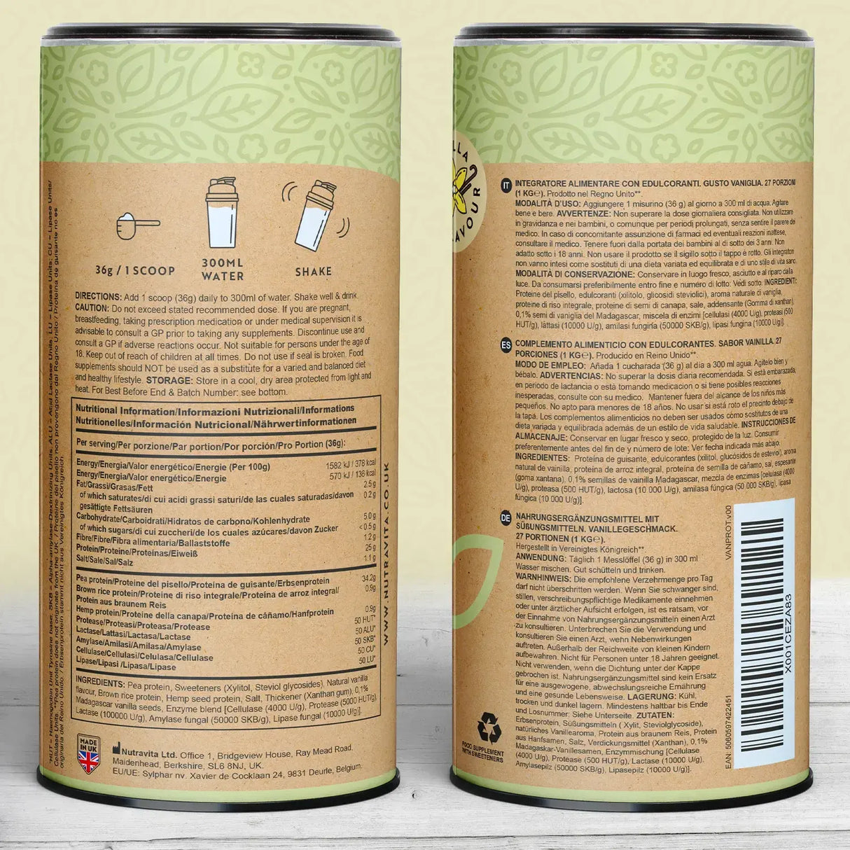 Vegánsky proteín + enzýmy - 750 g (vanilka) <tc>Nutravita</tc>