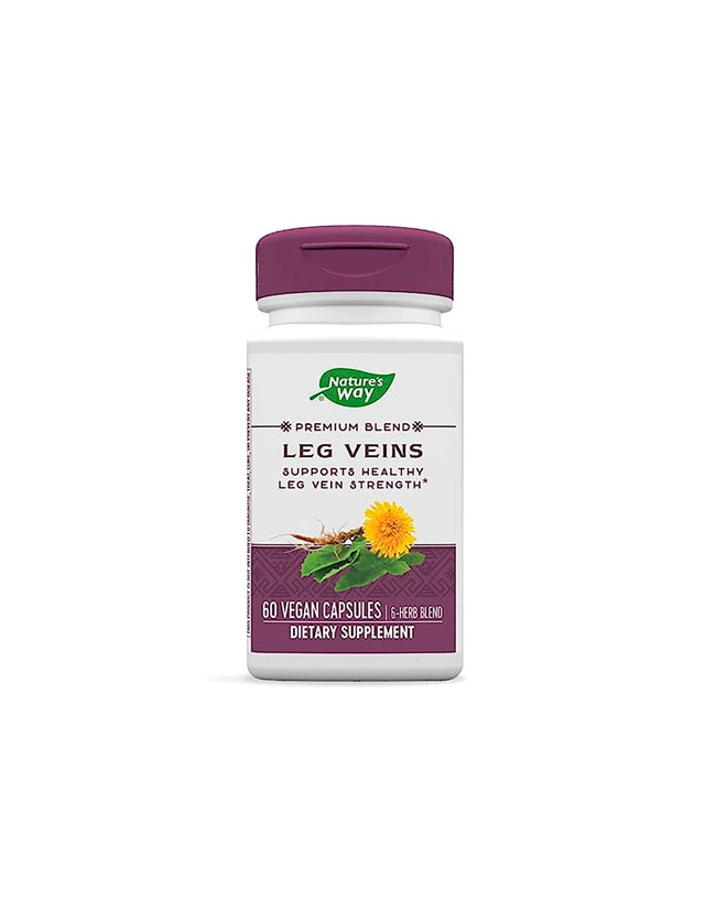 Разширени вени и нарушено кръвообращение - Leg Veins - Премиум формула с билки и витамин С, 60 капсули - Feel You