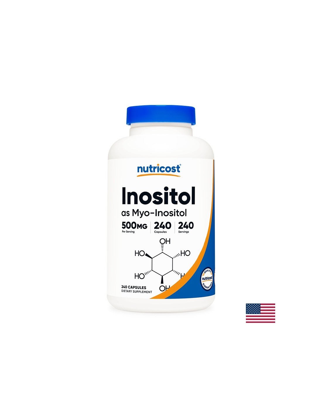 Hormonálna nerovnováha – Inositol (Myo Inositol/Vitamín B8), 500 mg/240 kapsúl <tc>Nutricost</tc>