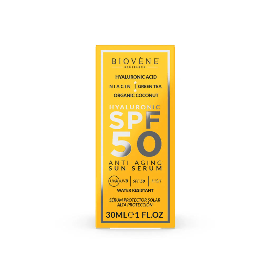 Opaľovací krém proti starnutiu SPF 50 s kyselinou hyalurónovou - 30 ml