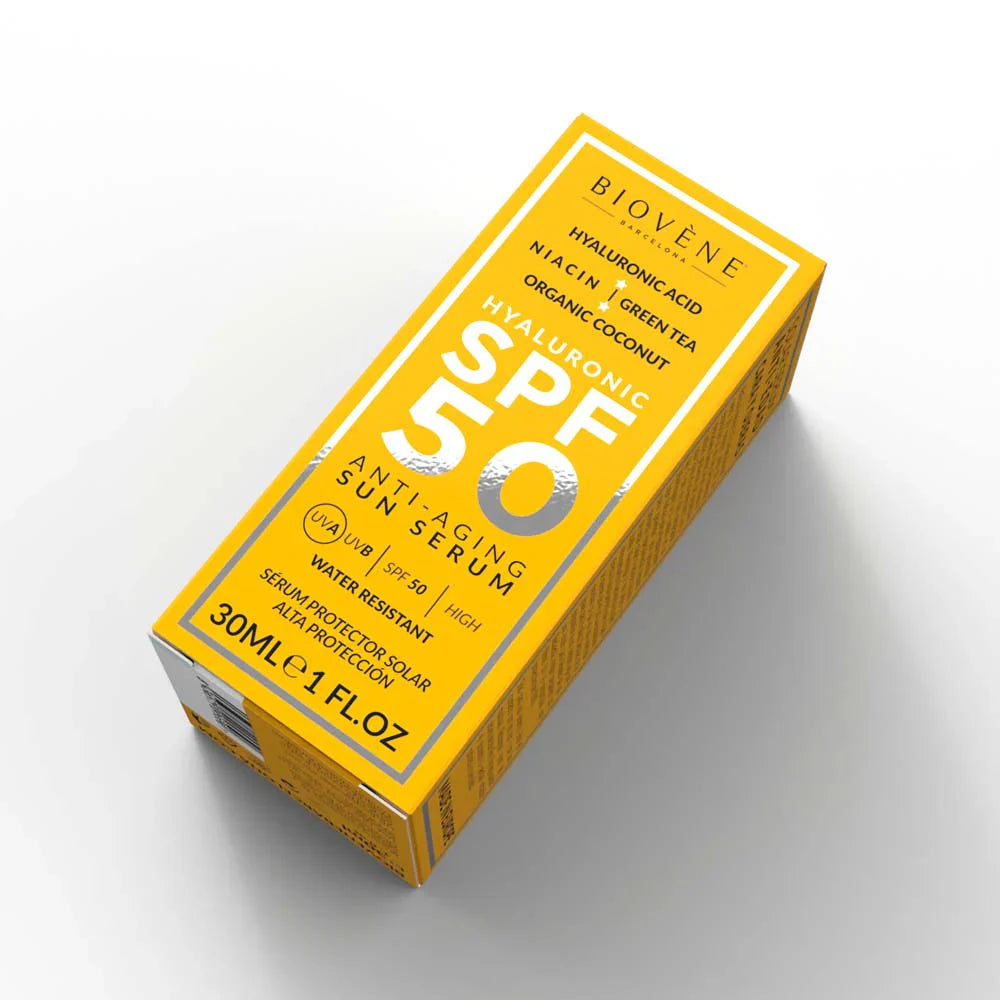 Opaľovací krém proti starnutiu SPF 50 s kyselinou hyalurónovou - 30 ml