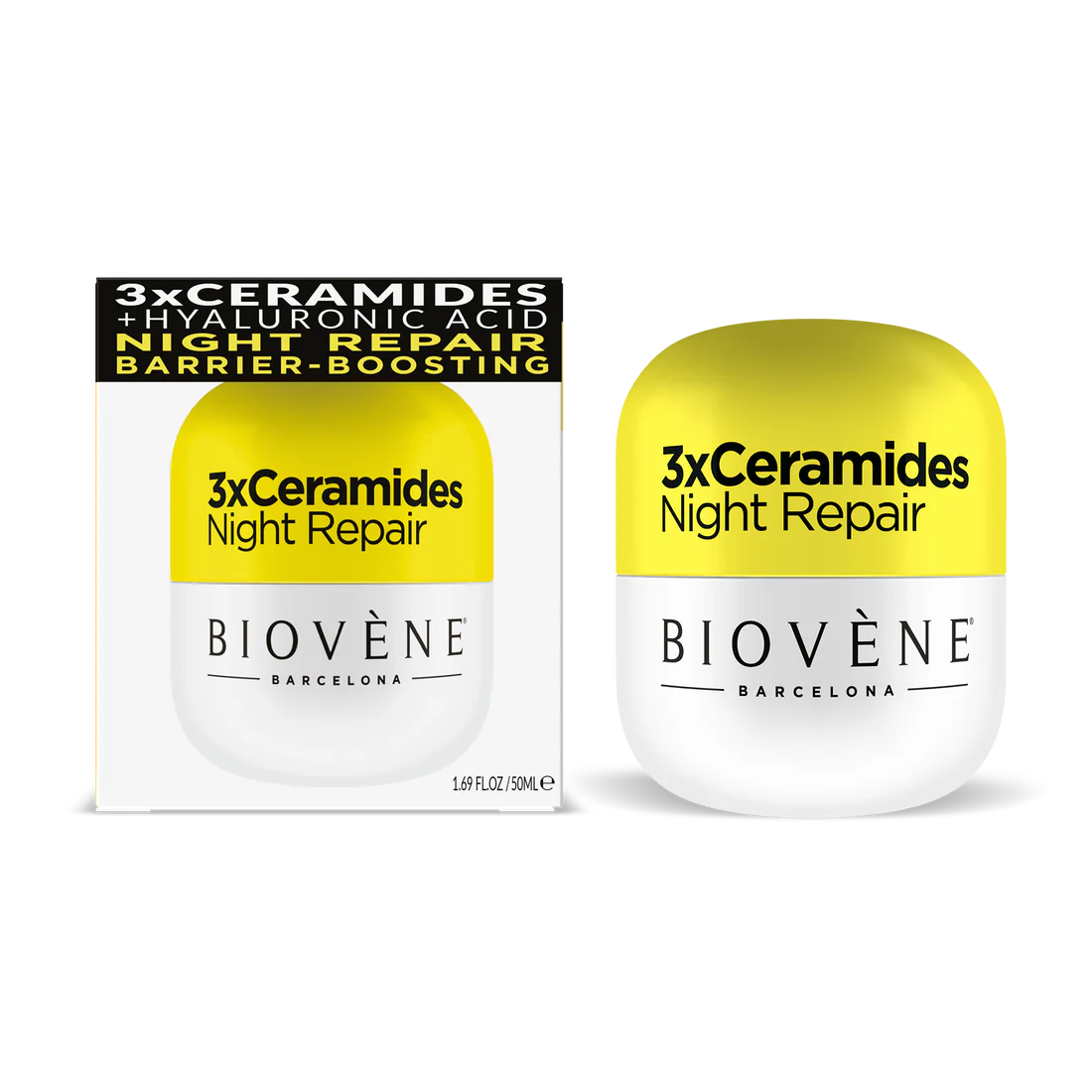 3x nočný krém s ceramidmi na regeneráciu a hlbokú hydratáciu - 50 ml