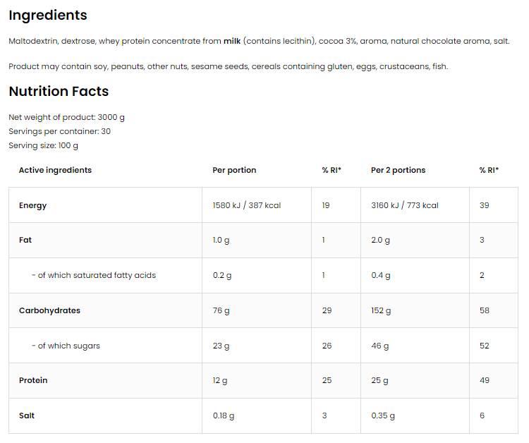 Mass IT / Limited Edition Gainer 3000 gramov