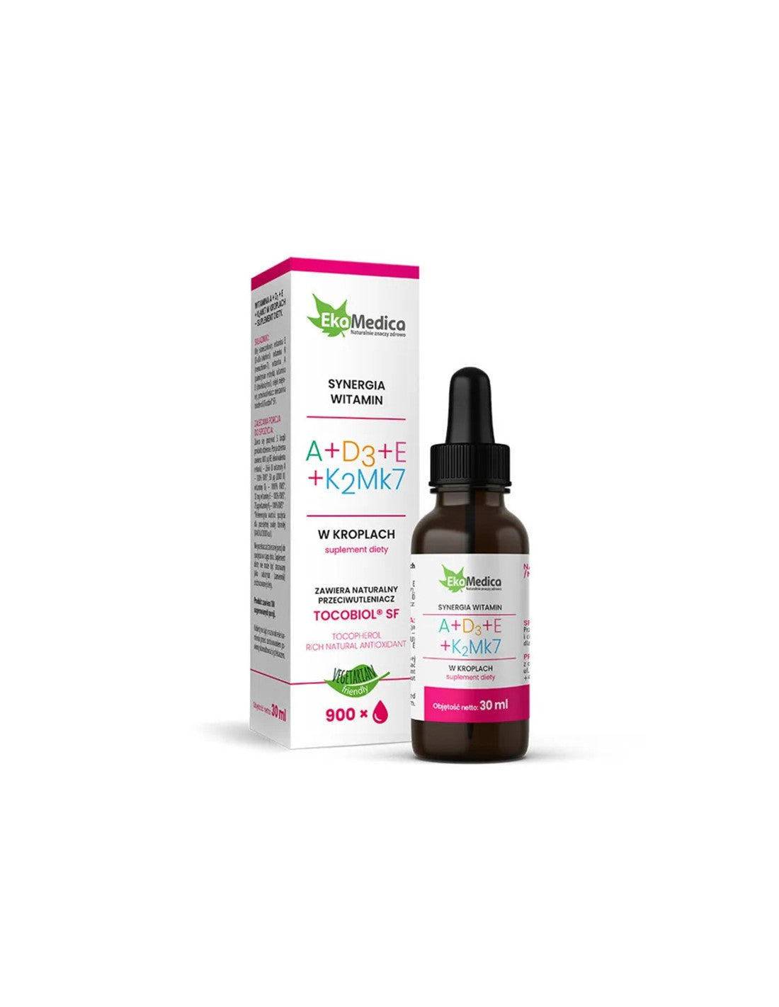 Antioxidant - vitamíny A + D3 + E + K2 (MK7), kvapky 30 ml Ekamedica