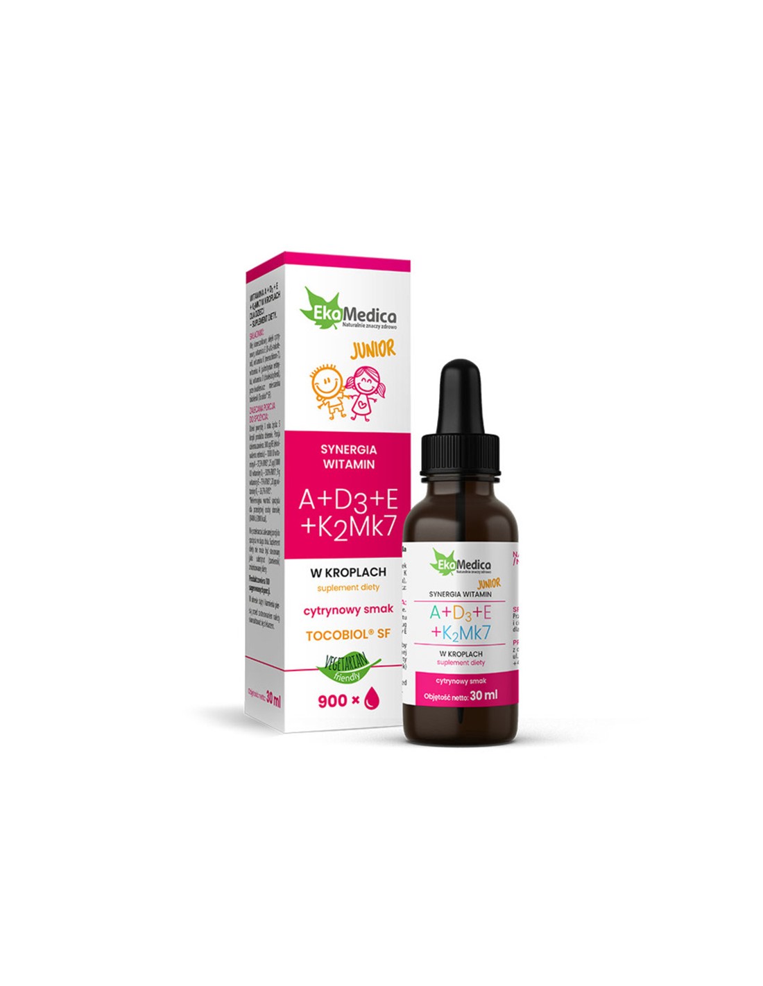 Vitamíny A+D3+E+K2 (MK7) - Formula pre deti, kvapky 30 ml Ekamedica