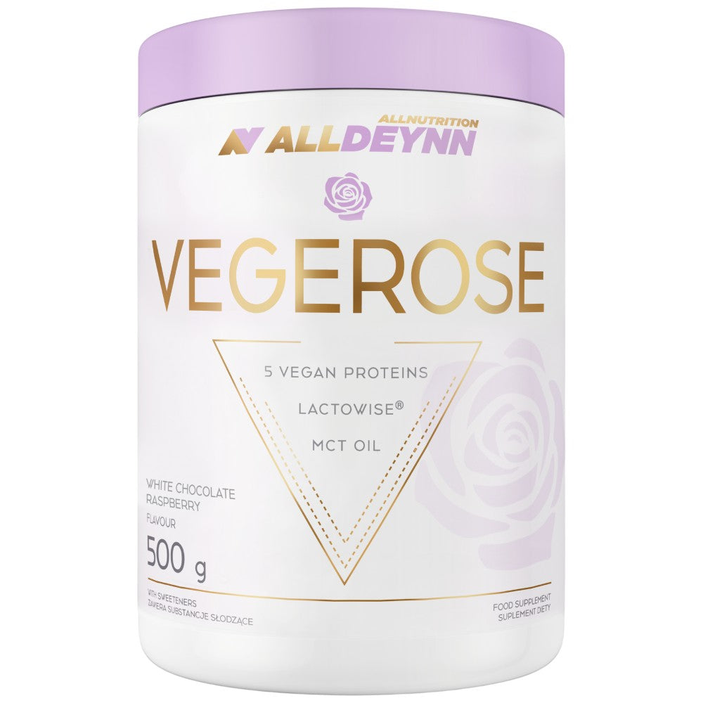 Alldeynn | Vegeróza - 5 vegánskych proteínov s MCT a probiotikami - 500 gramov