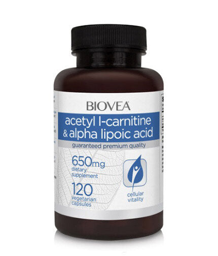 Acetyl L-karnitín + kyselina alfa-lipoová 650 mg / 120 čiapky