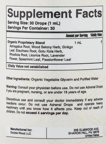 Podpora nadobličiek s Eleuthero a Rhodiola - 30 ml