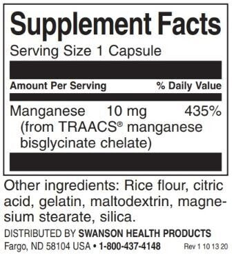 Albion Chelat manganese 10 mg - 180 kapsúl