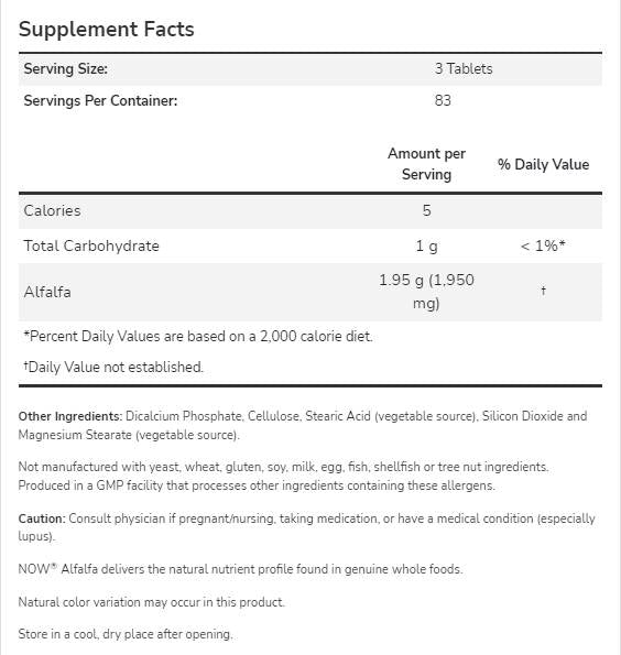 Alfalfa 650 mg - 500 tabliet