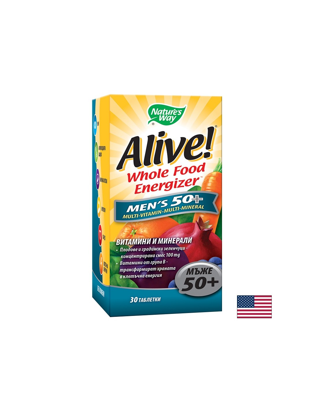 <tc>Alive</tc> Mužské multivitamíny 50+ pre mužov 50+, 30 tabliet Nature's Way
