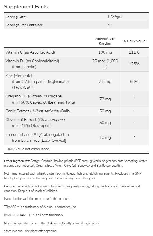 Allibiotic CDZ ™ | Sezónna imunitná podpora - 60 gélových kapsúl