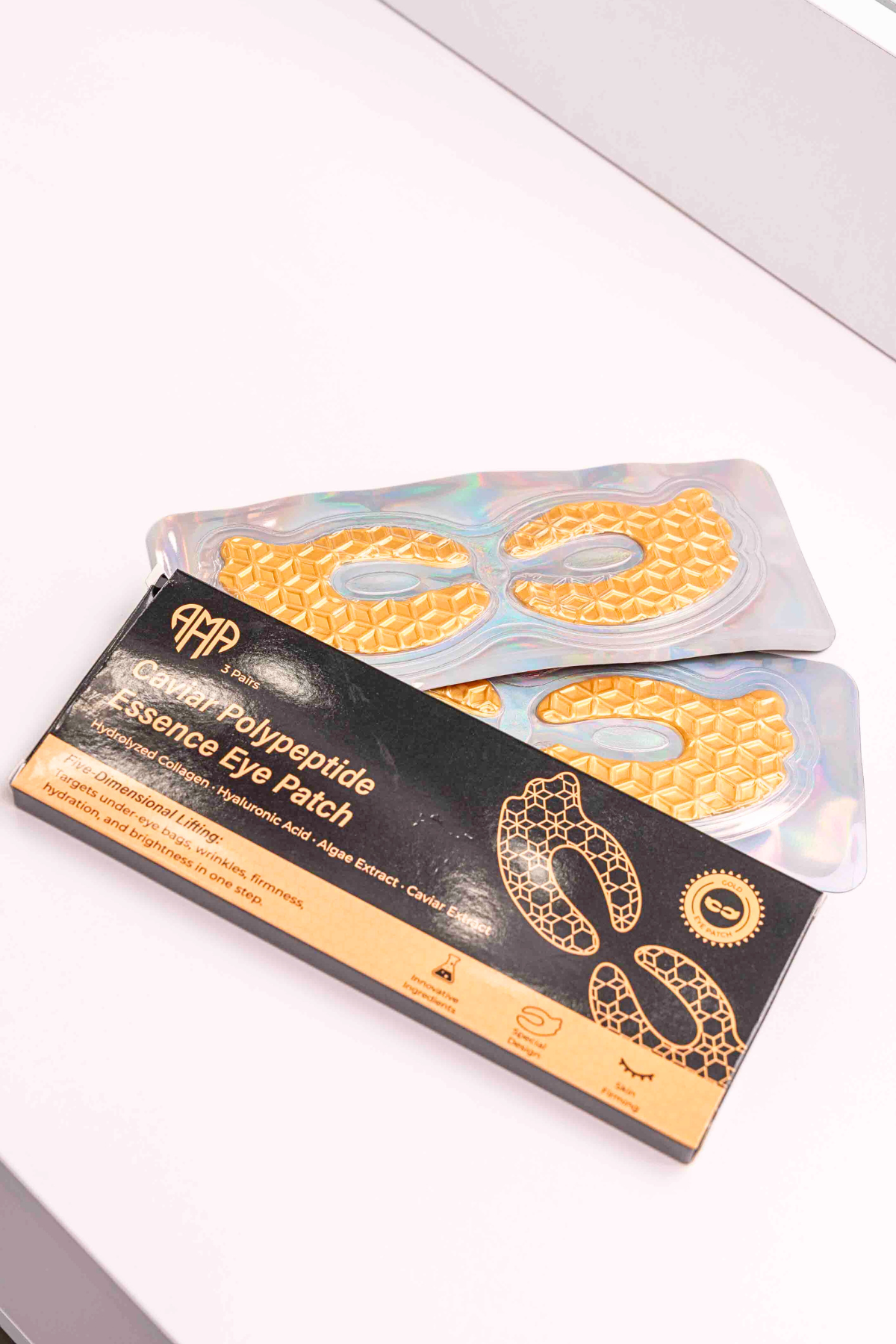 Platca kaviár polypeptid Essence Eye Eye - Intenzívny kolagén a hydratačná starostlivosť (3 ks)