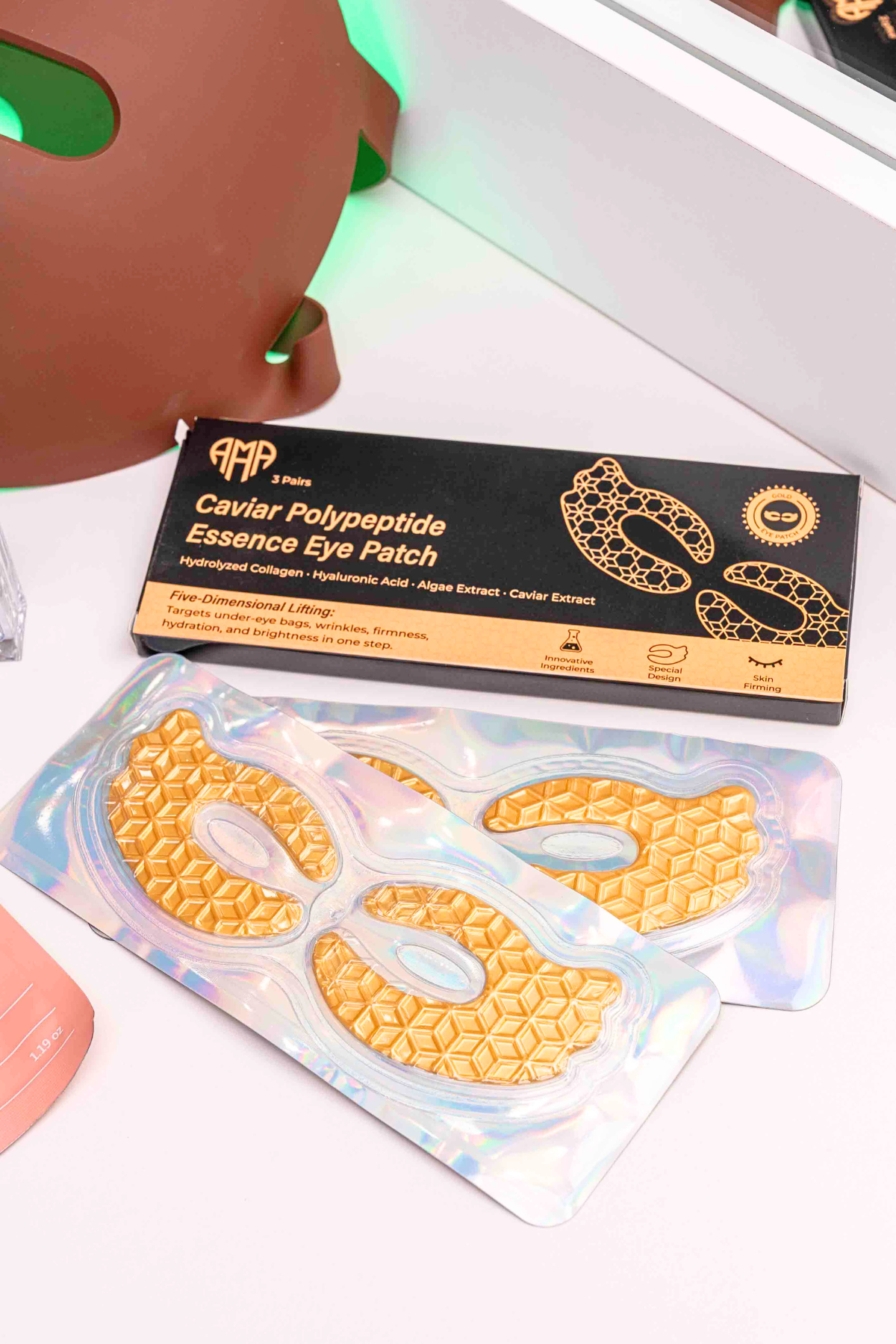 Platca kaviár polypeptid Essence Eye Eye - Intenzívny kolagén a hydratačná starostlivosť (3 ks)