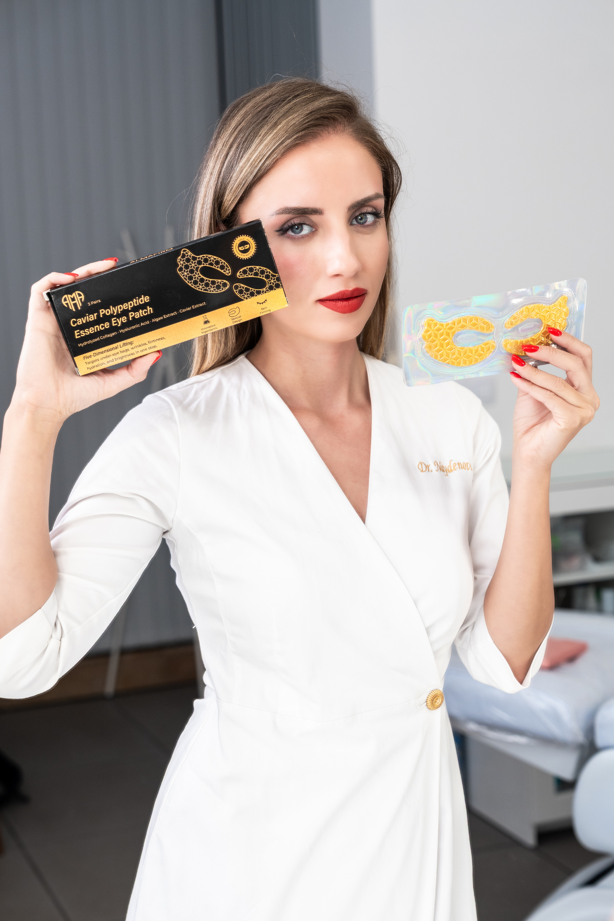 Platca kaviár polypeptid Essence Eye Eye - Intenzívny kolagén a hydratačná starostlivosť (3 ks)