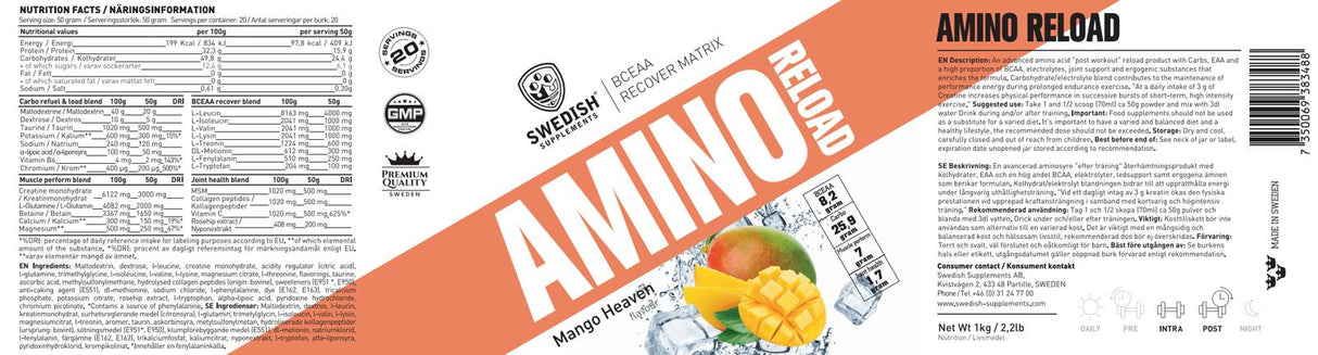 Amino Reload | Bceaa obnoví maticu - 1 000 gramov
