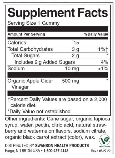 Gummies jablčného jablčného muštu | Strawberry Watermelon - 60 žuvacích tabliet