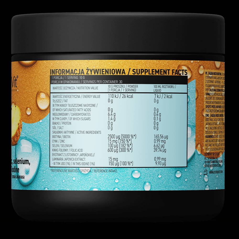 Aqua Kick / Advanced Hydration s biotínom, zinkom, selénom - 300 gramov