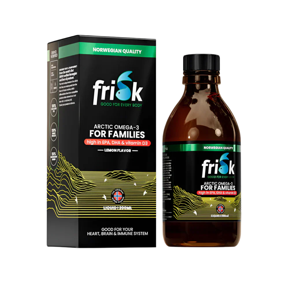 Arktická kvapalina-tekutý omega-3-citrónová príchuť / 100% divoká treska z Nórska-200 ml