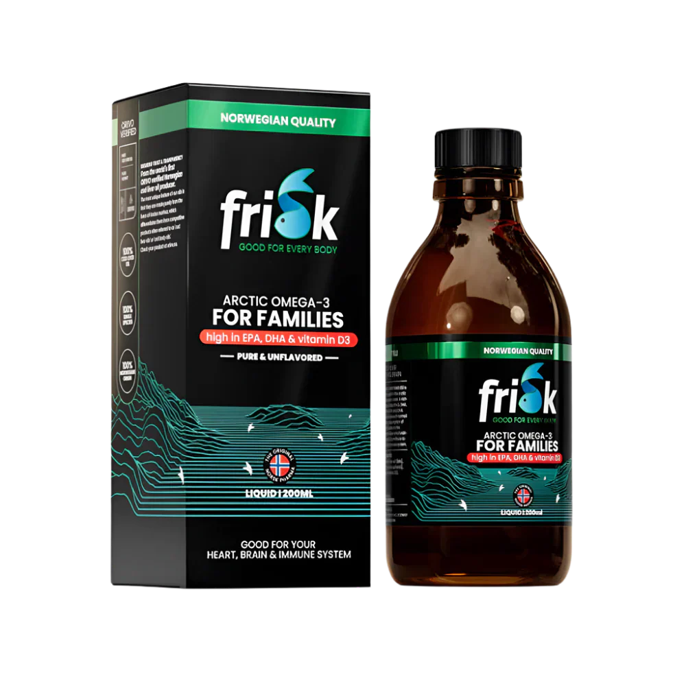 Arktická kvapalina-tekutina Omega-3-prírodná chuť / 100% divoká treska z Nórska-200 ml