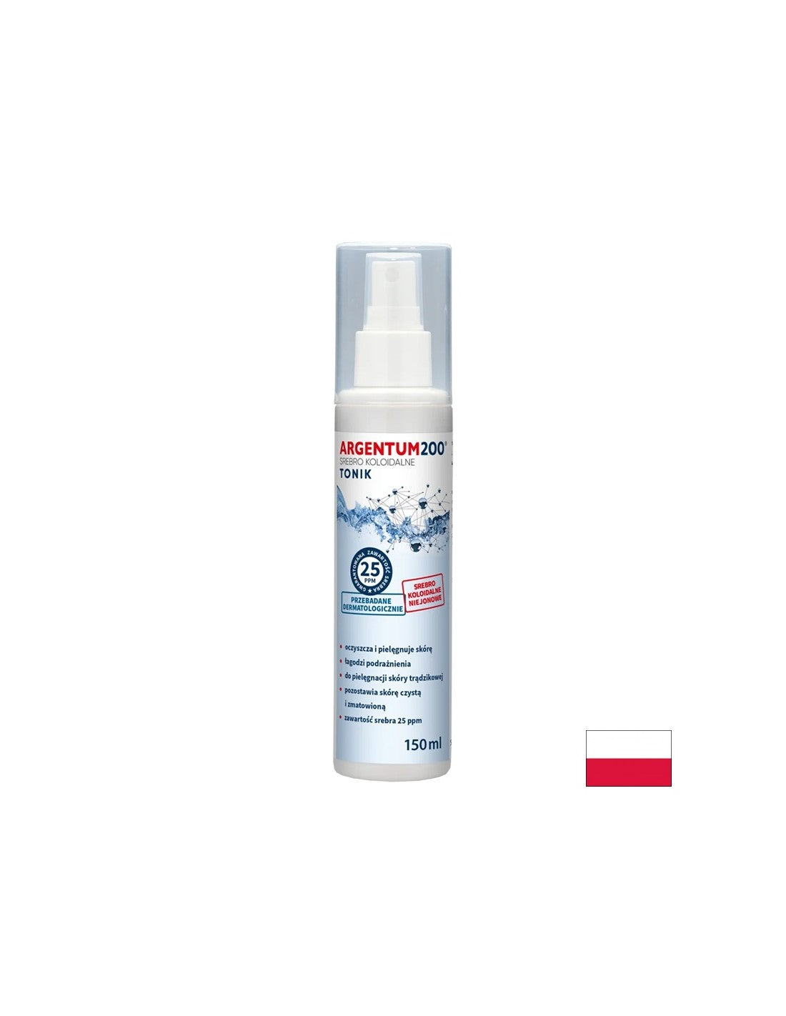 Koloidné striebro argentum 200 - 25 ppm, 150 ml sprej