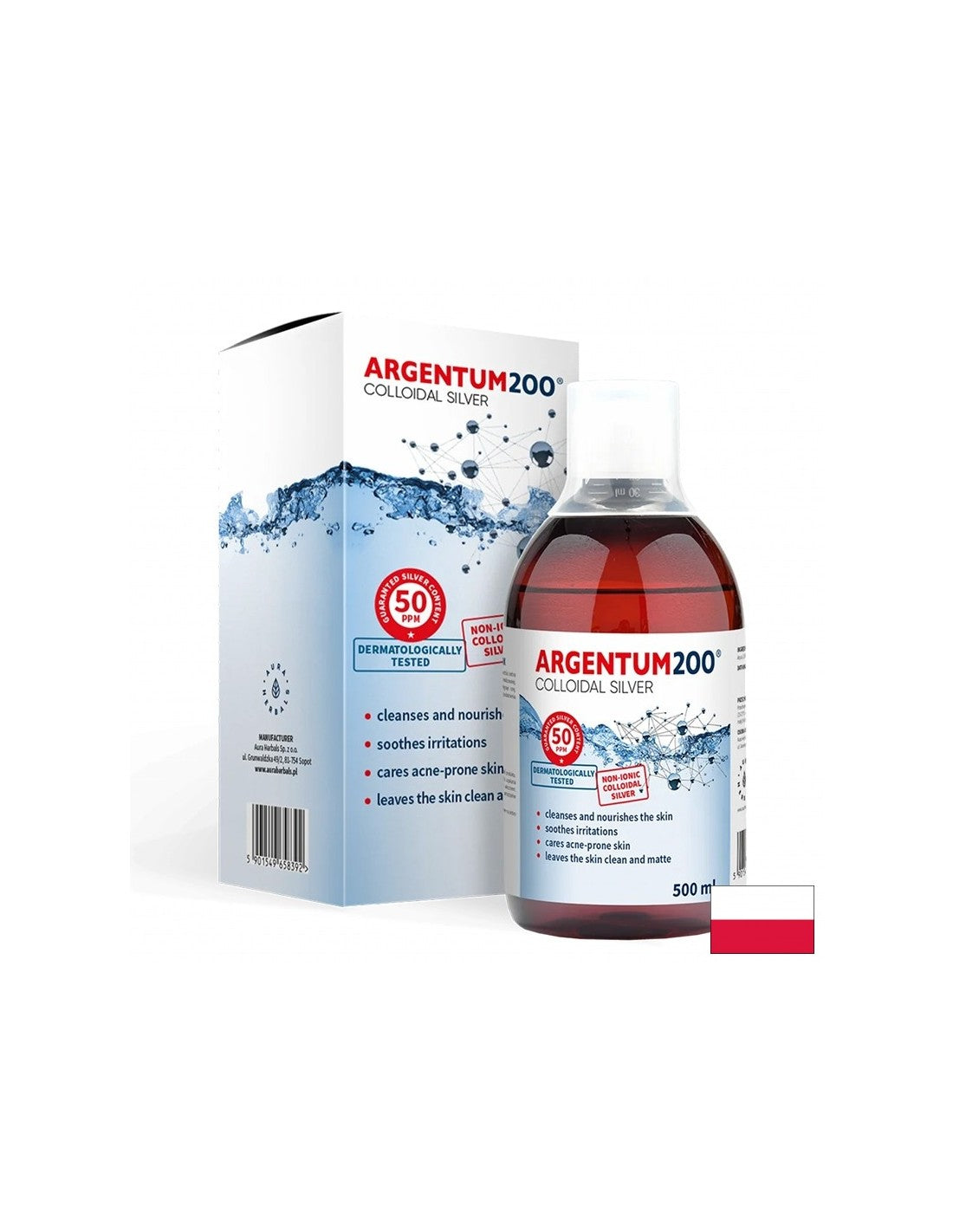 Colloidal Silver Argentum 200® - 50 ppm, 500 ml