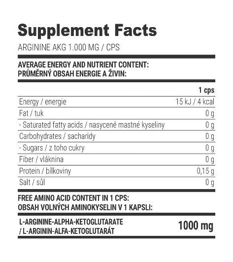 Arginín AKG 1000 mg - 100 kapsúl
