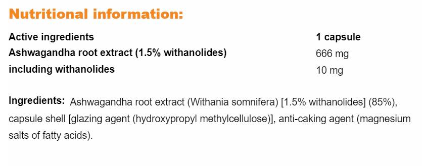 Ashwagandha Perfect 666 mg - 90 kapsúl