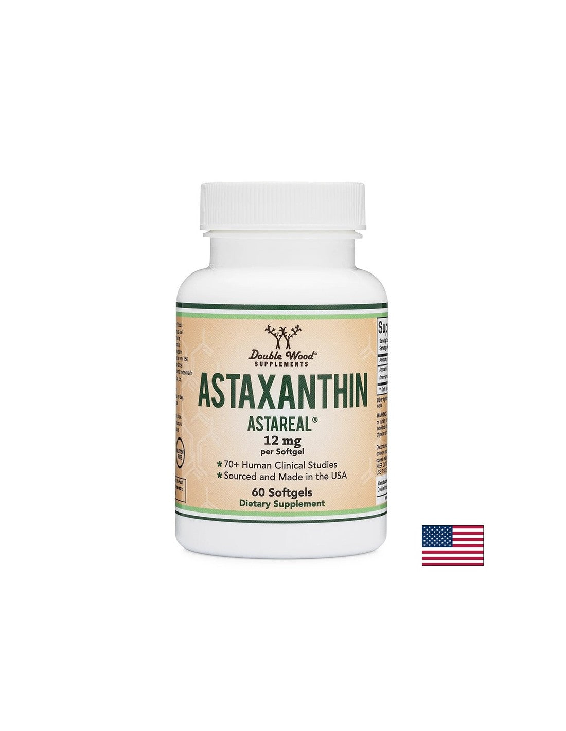 Antioxidant - Astaxanthin (Astaxanthin Astareal), 12 mg x 60 mäkkých želatínových kapsúl <tc>Double Wood</tc>