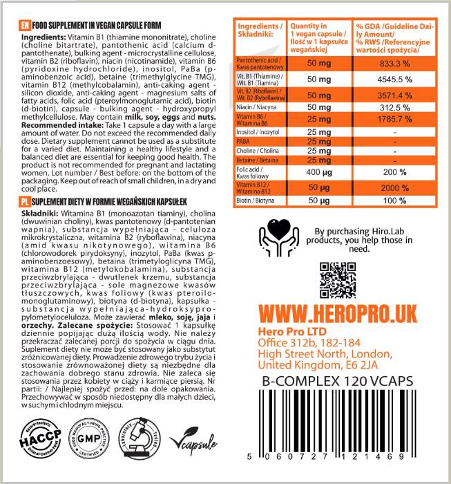 B-komplex B-50 | Vysoká účinnosť 120 kapsúl