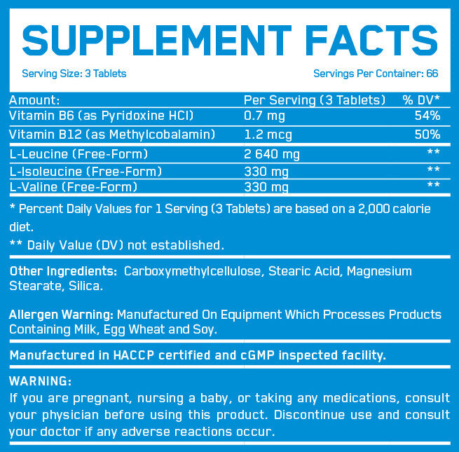 BCAA 8: 1: 1 1 000 mg / 200 kariet.