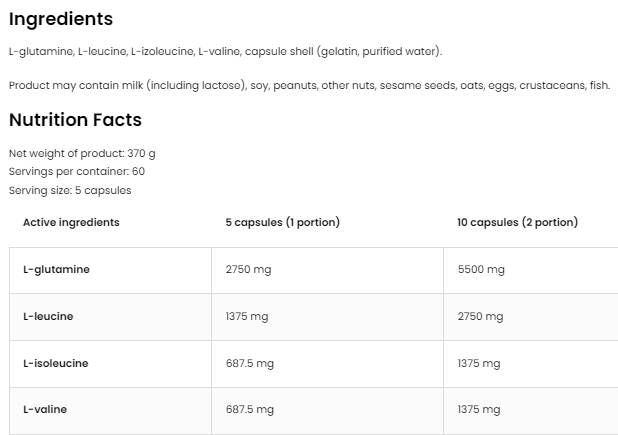 BCAA + glutamín 5500 mg - 150 kapsúl