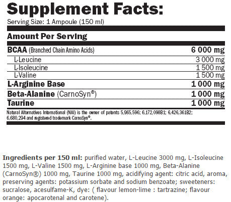 BCAA Megafuel 6000 /150 ml. / 12 amp. - 1 800 kg