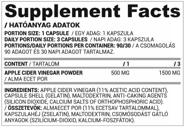 Ocot jablčného muštu 500 mg - 90 kapsúl