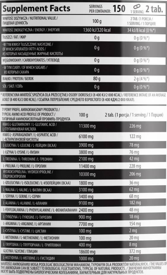 Hovädzie amino 2000 300 tabliet