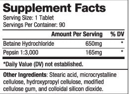 Betaine HCl 650 mg / 90 kariet