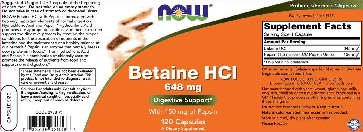 Betaine HCl 648 mg - 120 kapsúl