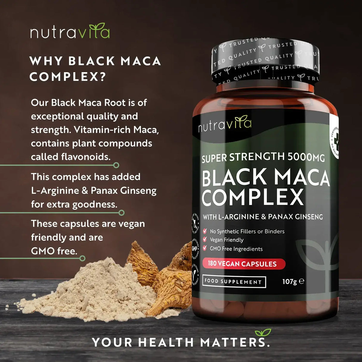 Komplex z koreňa čiernej Macy 5000 mg /180 kapsúl, 180 dní/ <tc>Nutravita</tc>