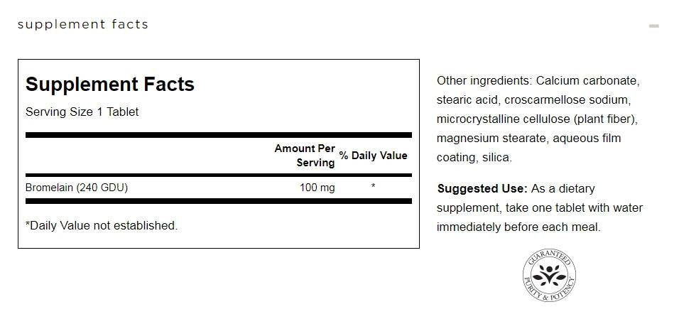 Bromelain 100 mg - 100 tabliet