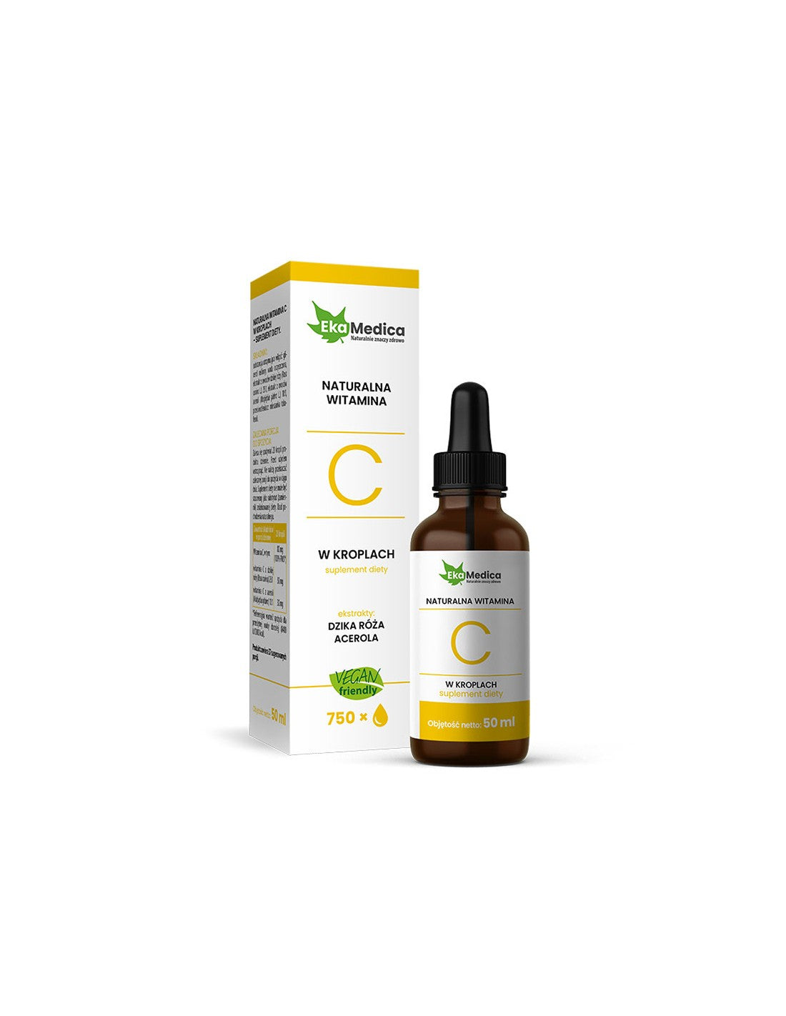 Prírodné kvapky vitamínu C 80 mg, 50 ml Ekamedica