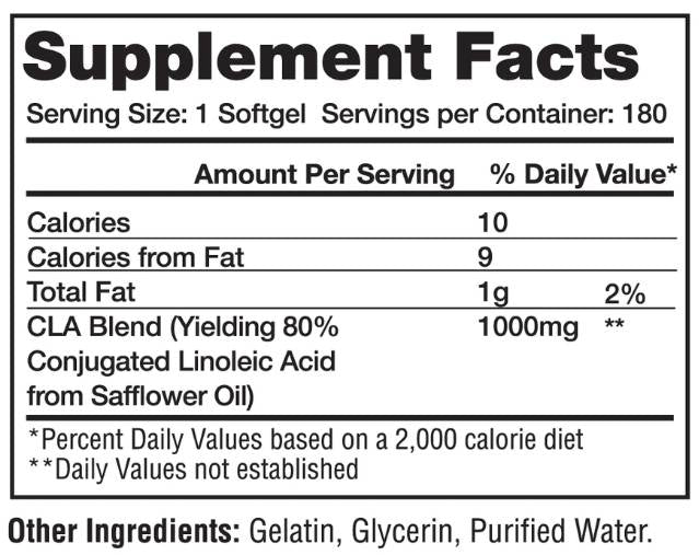 CLA 1000 mg 180 gélové kapsuly