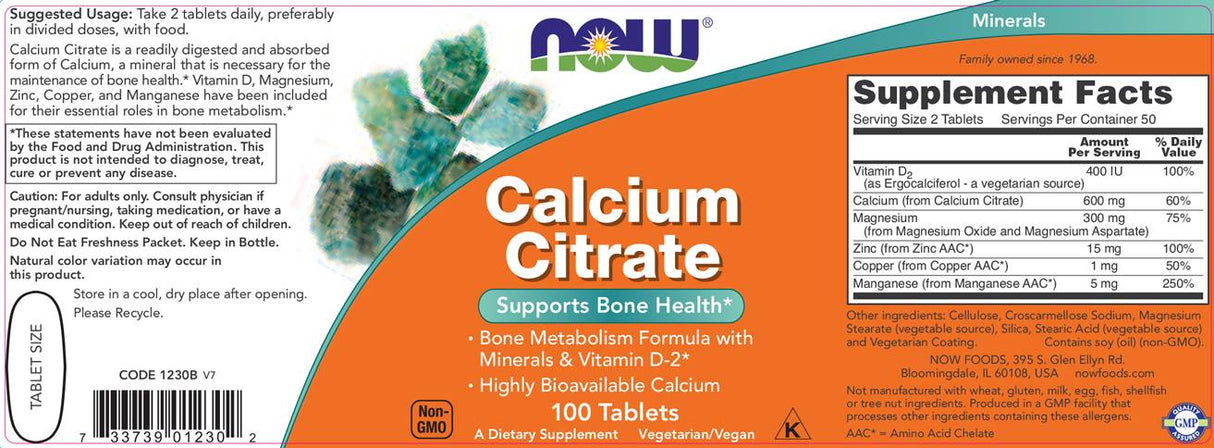 Citrat vápenatý s minerálmi a vitamínom D -2 300 mg - 100 tabliet