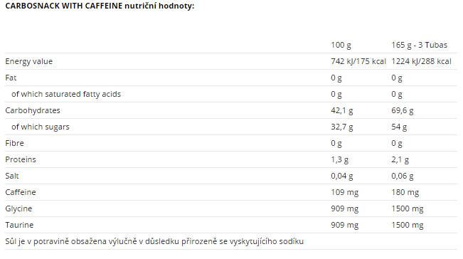 Karbosnack s kofeínovou trubicou 12 x 55 gramov