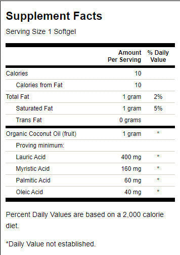Certifikovaný organický kokosový olej 1000 mg - 60 gélových kapsúl